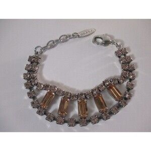 JOOMI LIM Women's Split Personality Cut Out Crystal Silver Bracelet NWOT 195 BRZ